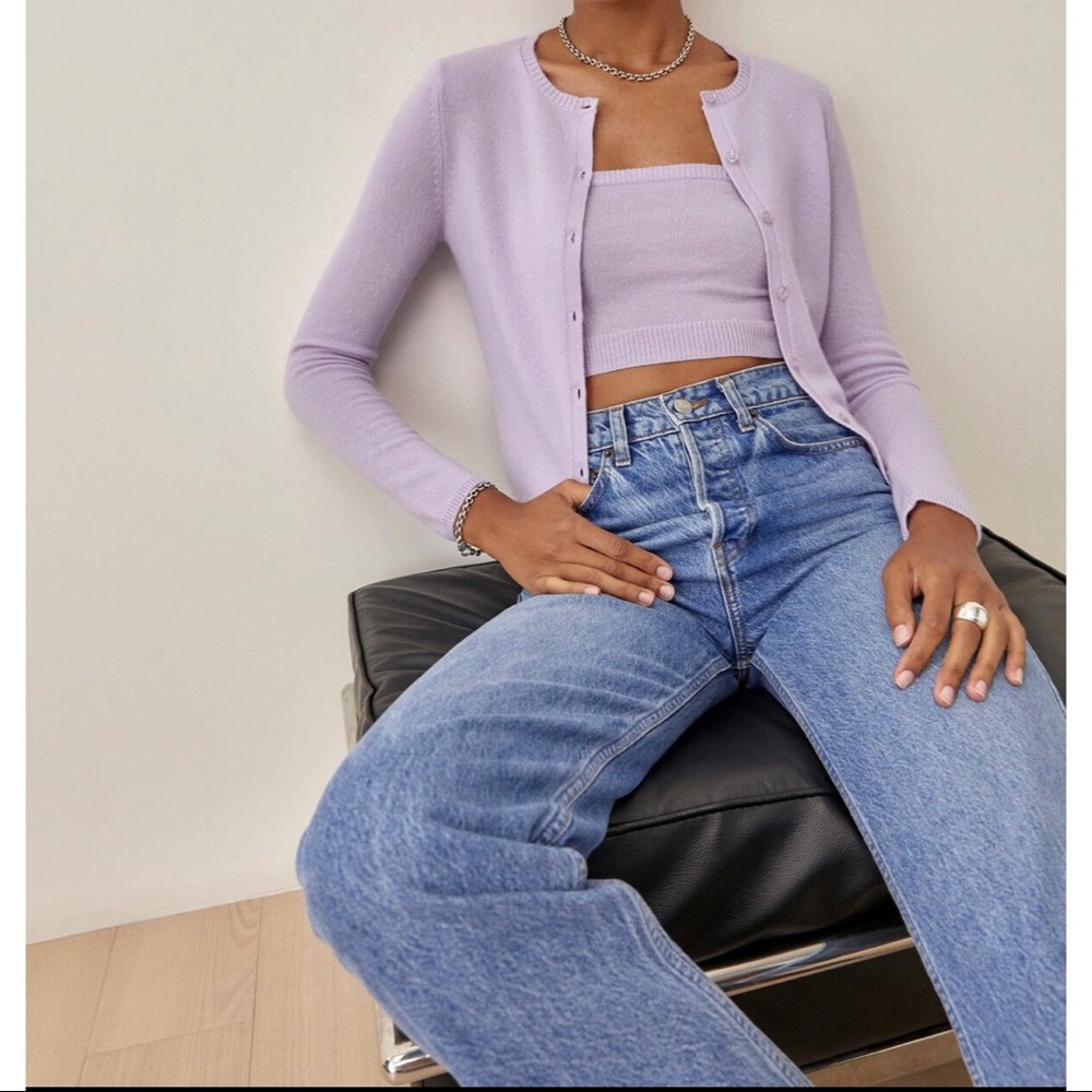 Reformation Brio Cashmere  Set Lavender Size XL NWT